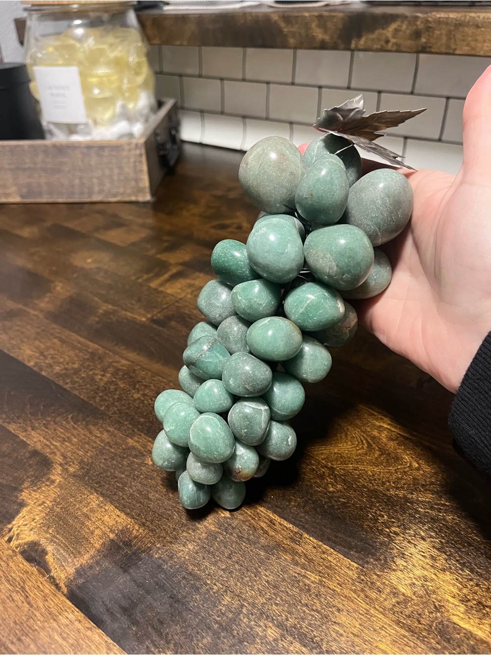 Vintage Decorative Green Grape Cluster - Home Accent